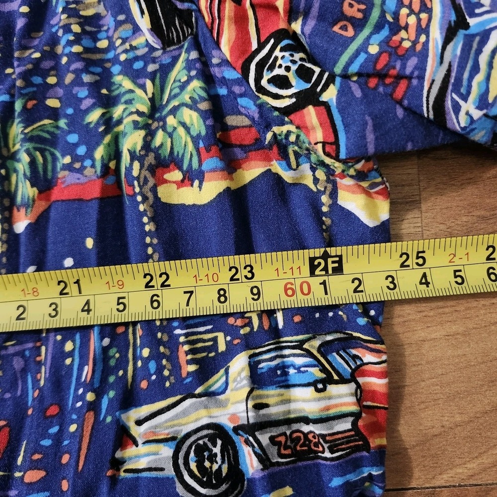 VTG Reyn Spooner American Classics Cars All-Over Print Hawaiian Royal Blue XL - Picture 3 of 11